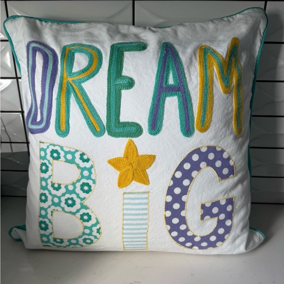 Pottery Barn Teen Colorful 'Dream Big' Decorative Pillow - Picture 1 of 2